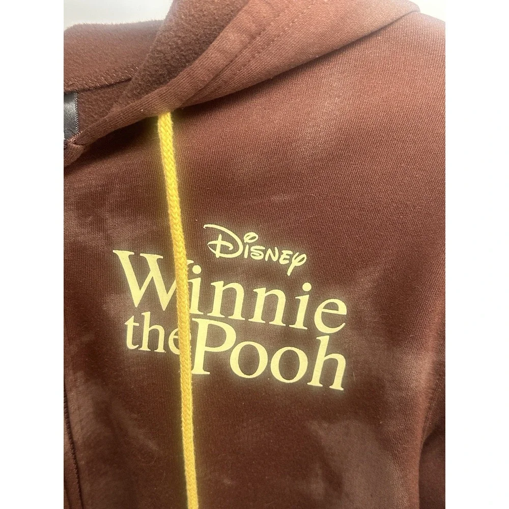 Disney Winnie The Pooh Zip Up‎ Hoodie Womens S Juniors Brown - Picture 6 of 8